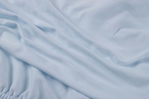 Image of Onacosht 100% Organic Cotton Bassinet Sheets 35 inch x 20 inch Compatiable with AMKE 3 in 1 & Gofirst Baby Bassinet, 2 Pack Jersey Knit Fitted Sheet for Baby Boy and Girl, Grey and Pastel Blue