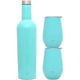 Simple Modern Wine Tumbler and Bottle Gift Set | Vacuum Insulated 750ml Bottle and 2 12oz Stemless...