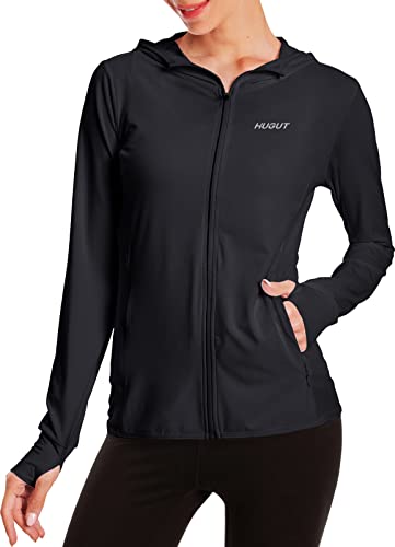 Women's UPF 50+ Sun Protection UV Jacket - Zip Up Hoodie Long Sleeve Hiking Fishing SPF Performance Shirt with Thumbhole