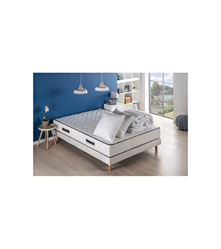 Pack - Matelas + sommier 160x200 + couette + 2 oreillers - DEKO DREAM