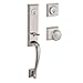Baldwin DCDELXTRATSR112 Reserve Double Cylinder Handleset Del Mar x Traditional with Traditional Square Rose, Aged Bronze Finish