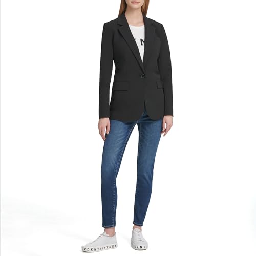 DKNY Women's Missy Foundation Long Sleeve Jacket2