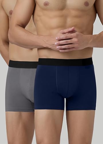 Image of Anti Bacterial Micromodal Solid Underwear for Men Combo Airsoft Trunk Breathable Inner for Men Sweatproof Underwear Imported Nylon Fabric Multi Pack of 2
