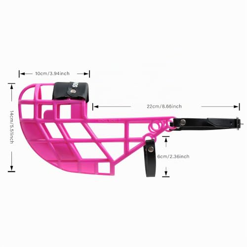 AMATHINGS Maulkorb Model Super Kennel Soft mit wattiertem Nasenstück Trinken Immer Möglich Ideal Für Freilauf, Hundewiese, Kennel, Zwinger, Rennen (Pink)