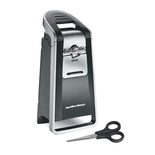 Comparison: Best Automatic Can Opener 5 Hamilton Beach Smooth Edge Electric Automatic Can Opener for Kitchen with Easy Push Down Lever, Extra Tall, Includes Stainless Steel Scissors, Black and Chrome (76607)