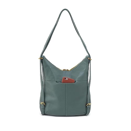 Image of HOBO Merrin Leather Bucket Backpack Convertible to Shoulder Bag for Women