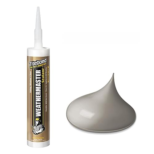 Titebond WeatherMaster Sealant, Clay – Polymer Exterior Caulk for Windows, Doors, Siding & Trim, Flexible, UV-Resistant, Paintable in 1 Hour, Low VOC – 44701, 9.5 Oz. Cartridge