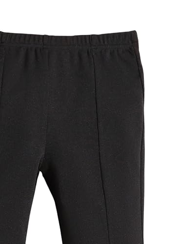 OYOANGLE Girl's Flare Leg Flowy Trousers Solid Plain Cropped Elastic Waisted Split Hem Casual Long Pants3