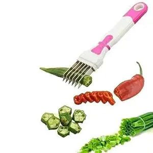 Plastic Vegetables Cutter with Stainless Steel Blade for Home and Kitchen - (Pack of 1)