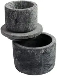 Manteigueira Francesa Redonda Servir Decorar Pedra Sabão 9cm