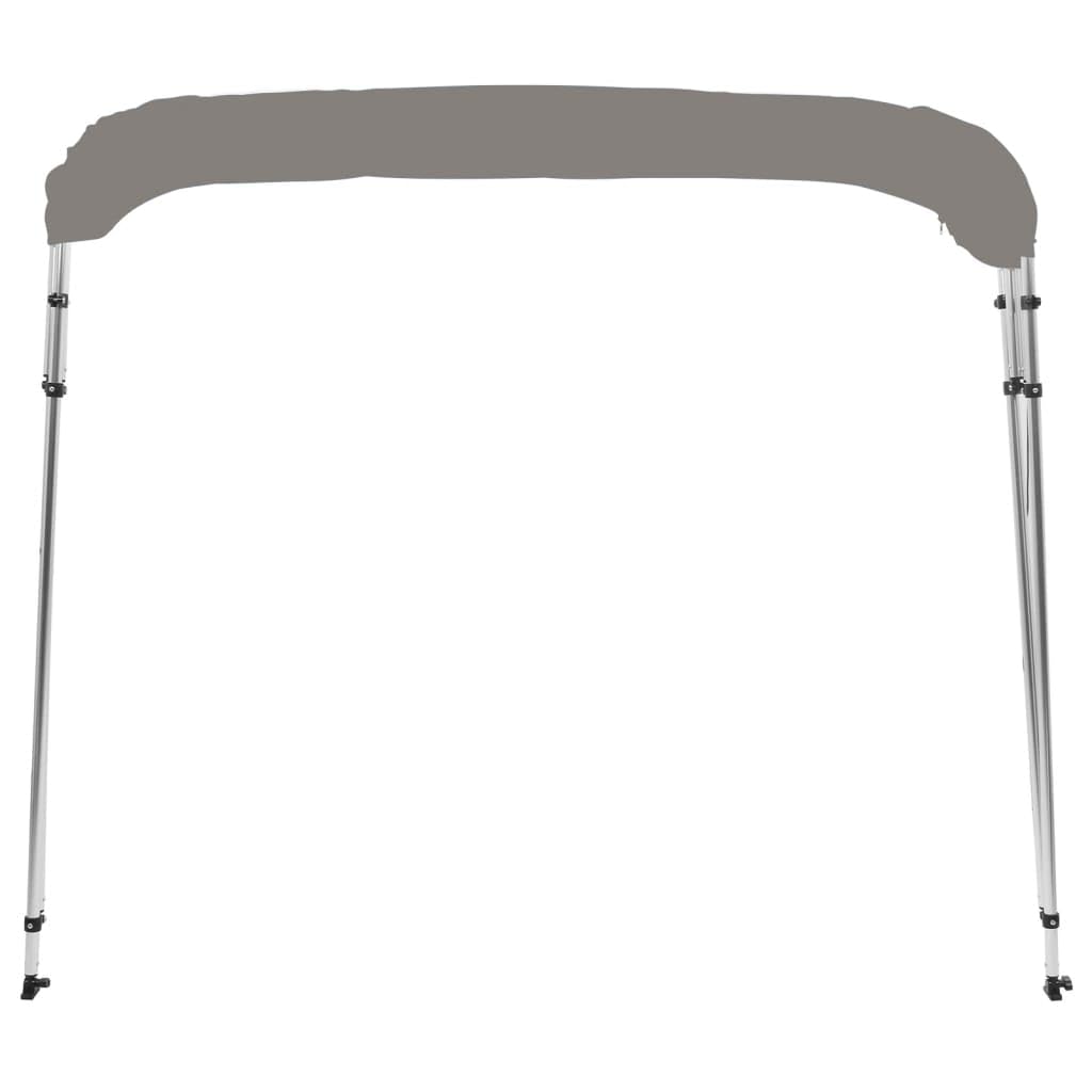 4-Bow Bimini-Top Grau 243x180x137 cm, 600D Polyester mit PU-Beschichtung, Aluminiumrahmen, Bootspersenning, Abdeckplane, Bootabdeckung, Regenschutz für Motorboot und Yacht