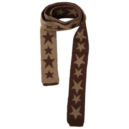 CHICTRY Damen Winterschal mit Stern-Muster Gestrickter Schal Lange Schmale Schal Schlanke Halstuch für Party Fasching Typ E One Size