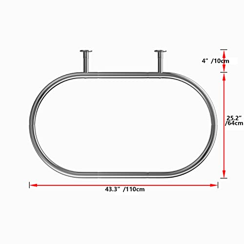 Sikaiqi Stainless Steel Oval Shower Curtain Rod Hoop Square Shape Bathroom Rod For Clawfoot Tub Free Standing Tubs (Silver) #TOP1