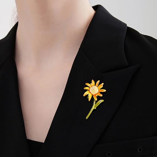 Image of Rhinestone Flower Brooch 18K Gold Plated Flower Floral Brooch Elegant Pearl Lapel Pin Costume Jewelry Thanksgiving Day Birthday Wedding Gifts for Mom Wife