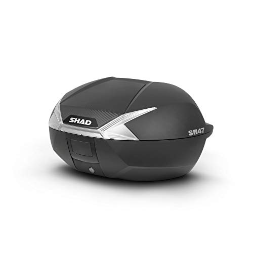 Baúl SH47 Blanco SHAD D0B47106: maleta moto 47 litros y tapa carbon look