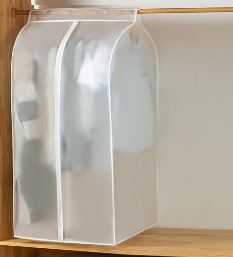 QH7 Lange Staubdichte Kleidersäcke, Transparente PEVA Kleiderhülle Große Kleiderschutzhülle für Kleidung mit Reißverschluss Staubschutz Aufbewahrungstasche für Anzug Mantel T-Shirt Jacke(80x50x120)cm