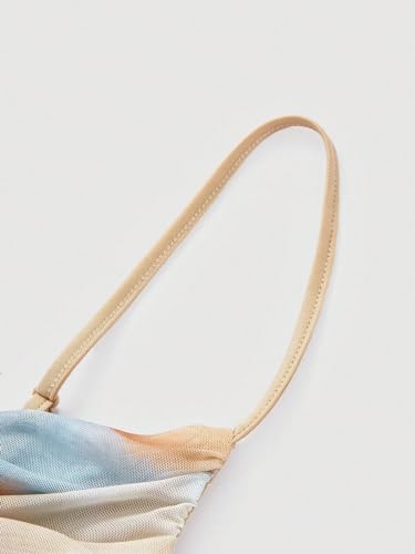 Verdusa Women's Sleeveless Tie Dye One Shoulder Ruched Side Draped Cami Crop Top3