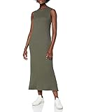Modischer Feinripp Amazon-Marke: MERAKI Damen Slim Fit Maxikleid mit Feinripp, Grün (Green), 36, Label: S