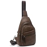 Alldaily Large Sling Bag for Women Crossbody Purse Leather Fashionable Trendy Chest Bag for Travel, Fanny Pack (Chocolate)