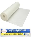 Plástico Cubretodo para Pintura Profesional Transparente Reciclado con y sin Adhesivo para Protección de Muebles Suelos Puertas y Ventanas