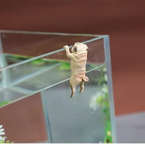 Jarpsiry 3 Pcs Miniature Pug Dog Figurines Planter Pot Hanger Fairy Garden Terrarium Edge Decor Flower Pot And Vase Hugger Hanging Animals Ornaments For Patio, Yard, Balcony #TOP5