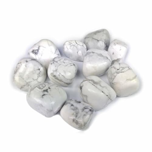 Image of Howlite Tumble Stone | 50 gm Tumbled Gemstones | Reiki Healing Stones | Home Decor Pebbles | Aquarium Gravel | Garden & Table Decor