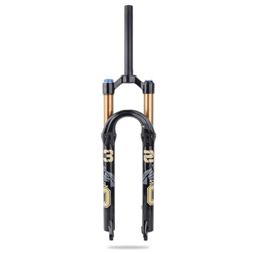 HWEVDHJ 26/27.5/29 Inch Bike Air Suspension Forks 1-1/8" Straight Tube Mountain Bike Front Forks 120mm Travel Bike Forks 100mm Hub Spacing Disc Brake Manual Lockout(Black,27.5inch)