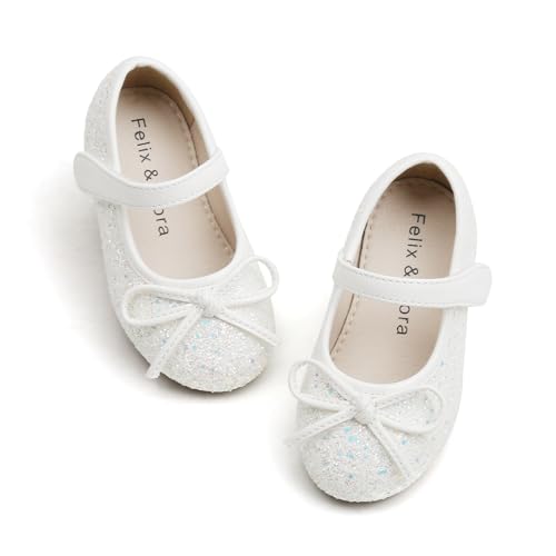 Image of Felix & Flora Toddler Flower Girl Dress Shoes - Girl Ballet Flats Party School Shoes Wedding