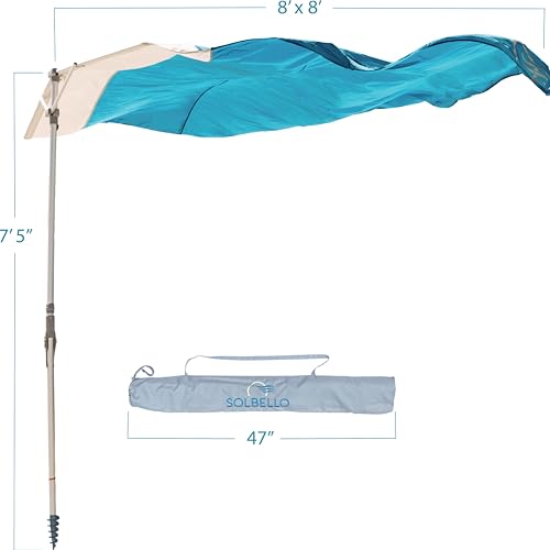Solbello® Shade - The ultimate Wind-Driven® beach umbrella. Effortless to set up, lightweight, won't blow down the beach, UPF 50+ sun protection