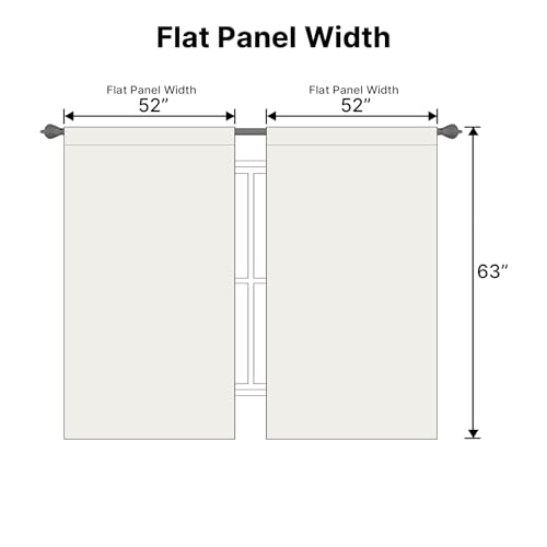 Image of H.VERSAILTEX Blackout Curtains Thermal Insulated Window Treatment Panels Room Darkening Blackout Drapes for Living Room Back Tab /Rod Pocket Bedroom Draperies, 52 x 63 Inch, Ivory /Cream, 2 Panels