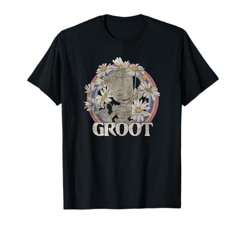 T-shirt Groot Daisy Retro Marvel imprimé vintage Guardians of the Galaxy homme femme