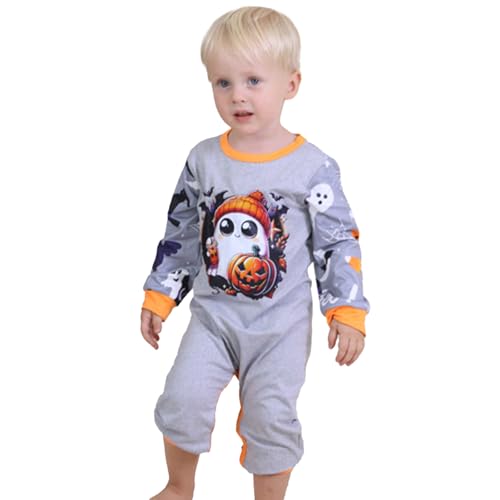 Matching Halloween Pajamas Set For Family Cute Spooky Graphic Sleepwear Long Sleeve Crew Neck Shirts And Pants Sets4