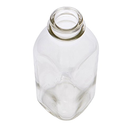 Glass Milk Bottles - USA Made 33.8 oz Jugs with Extra Lids - Set of 4