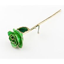 Keenso Gold Dipped Rose,24K Gold Rose with Transparent Stand,Real Long Stem Rose Flower Best for Her,Mom,Wife,Girlfriend,Anniversary,Mothers Day,Birthday,Valentines,Wedding