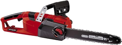 Einhell GE-EC 2240 S -Motosierra eléctrica, espada y cadena Oregon, velocidad de corte 14.5 m/s, 8000 rpm, 2200 W, 220 - 240 V, color negro y rojo (ref. 4501770)