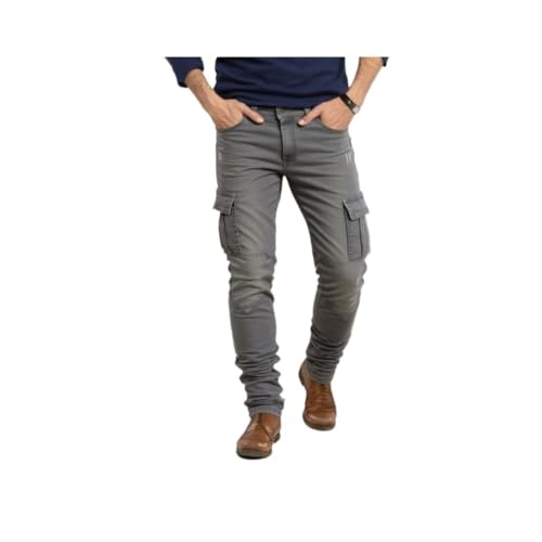 Men's Casual Stylish Straight Slim Fit Skinny Denim Pants Young Hiphop Multi Pocket Durable Y2K Cargo Pants