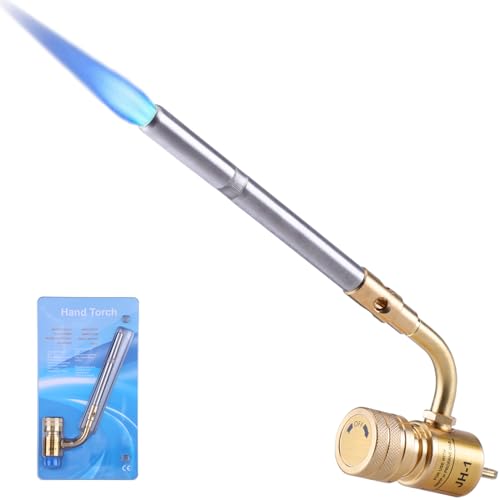 Propane Mapp Gas Torch Head 360° Rotatable Nozzle, Plumbing Torch Flame Adjustable Fuel by Propane Mapp Map-Pro Canisters, High Intensity, Brass Pressure Regulator