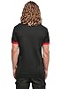 Build your Brand Mens Ringer Tee T-Shirt, Black/Cityred, S UK #2