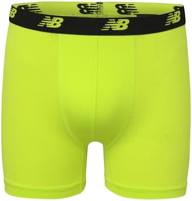 New Balance Boys and Toddler Boxer Briefs, Moisture Wicking Breathable Underwear, Tagless, Assorted (2 Performance/ 2 Mesh), Blue Oasis/Thirty Watt/Thunder/Black, Large — view 2