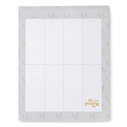 Un regalo de los dioses para planificador semanal Pad diseño con Get su diosa de la corona en patrimonio de oro gris