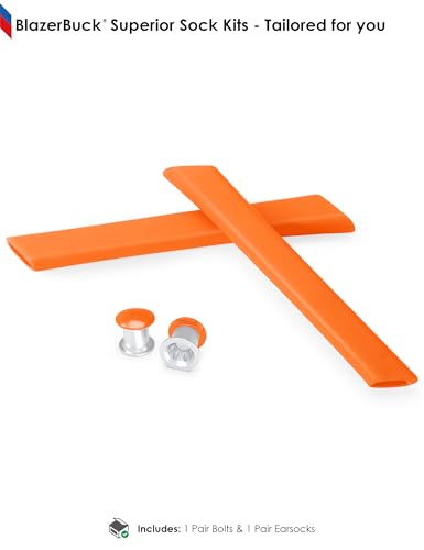 Image of BLAZERBUCK Replacement Earsocks & Bolt for Oakley Jawbone /Racing Jacket /Split Jacket Sunglasses - Black + Orange