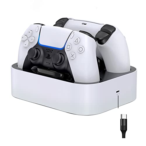 PS5 Charging Station, PS5 Controller Charger Station for DualSense Playstation 5 Controller Charging Stand, Dual Charging Dock with LED Indicator, Type-C Fast Charging