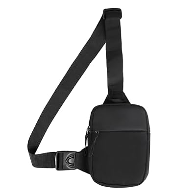 Borsello Uomo Tracolla Impermeabile, Marsupio Uomo Nero 14x21x4 cm