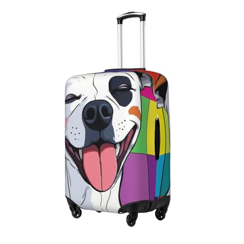 Checkerboard Painting Cute Funny Pitbull Dog Zipper Travel Luggage Suitcase Cover Baggage Case Anti-Scratch Luggage Case Waterproof Protective Cover for 19-32 inch Luggage,2