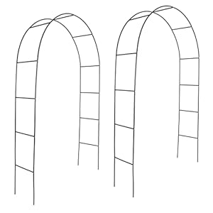 ESTEXO Set van 2 rozenbogen in groen (RAL 6005) 140 x 38 x 240 cm, rozenspalier, klimhulp, metalen boog