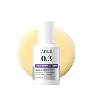 Anua Retinol Serum for Anti-Aging, Textured skin | 0.3% Retinol, 5% Niacinamide, 20+Soothing Ingredients Gentle for Beginner (30ml /1.01 fl.oz.)