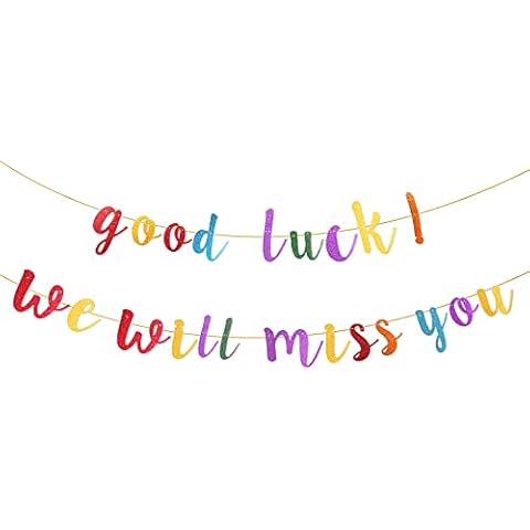 Good Luck Banner We Will Miss You Banner Decorations, 2Pcs Retirement Party Decorations for Graduation Leaving Party Going Away Farewell Cover