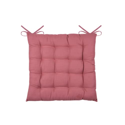 Lovely Casa - Galette de Chaise - Taille 38x38x5 cm - 100% Coton - Couleur Grenache - Modèle Oxford - Satin de Coton - Qualité exceptionnelle - Doux au Toucher et élégant