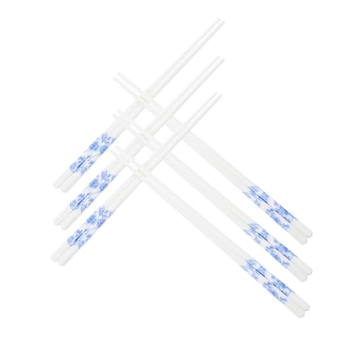 HIAKDOFT 5組 骨瓷陶磁製防滑防?箸 双 家用食器に シンプルで繊細なデザイン 清潔で耐久性あるセラミック製 手に馴染むグリップ感