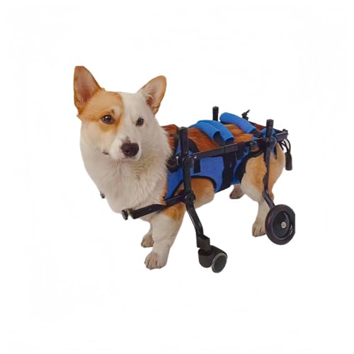 VZX犬用車椅子ペット/猫/犬用カートサイズ調節可能4輪歩行器カートリハビリケア老犬猫犬ユニバーサル麻酸後足の犬補助歩行器